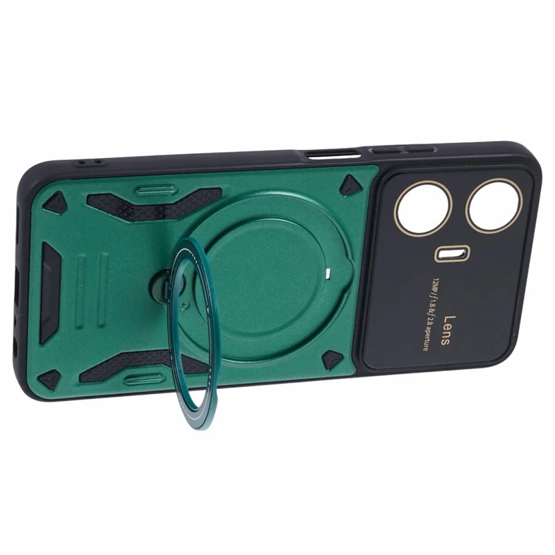 For Realme C55 / Narzo N55 4G Case PC+TPU Kickstand Phone Cover Magnetic Case - Green