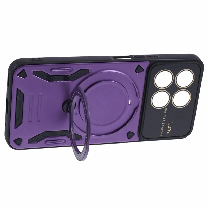 For Honor X8a 4G Shockproof Magnetic Case Kickstand PC+TPU Phone Cover - Purple