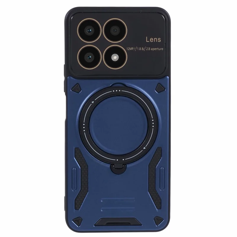 For Honor X8a 4G Shockproof Magnetic Case Kickstand PC+TPU Phone Cover - Blue