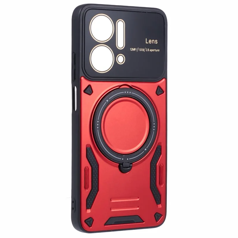For Honor X7a 4G Case Kickstand PC+TPU Phone Cover Magnetic Case - Red