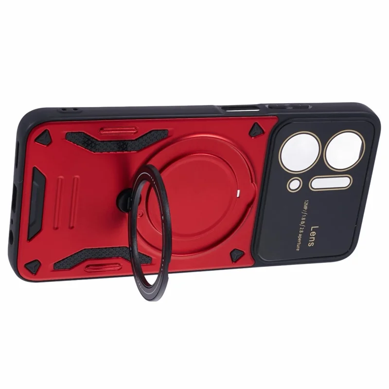 For Honor X7a 4G Case Kickstand PC+TPU Phone Cover Magnetic Case - Red