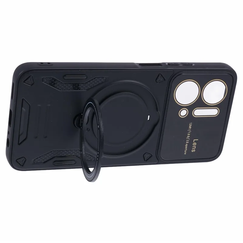 For Honor X7a 4G Case Kickstand PC+TPU Phone Cover Magnetic Case - Black