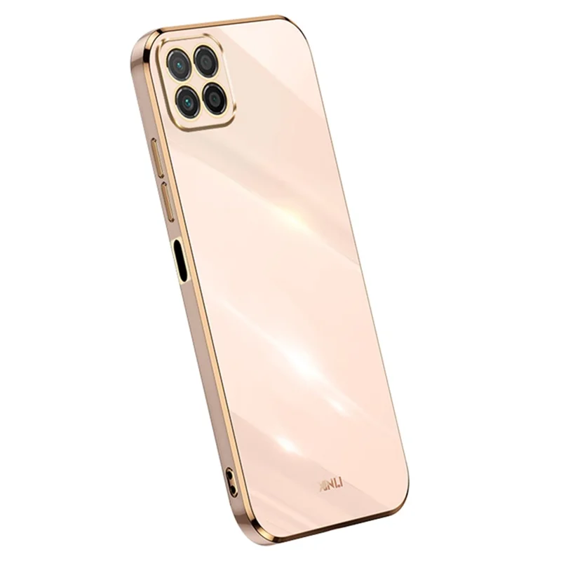 XINLI For Honor X8 5G Étui Coque de Protection en TPU - Bord Doré Electroplaqué - Rose