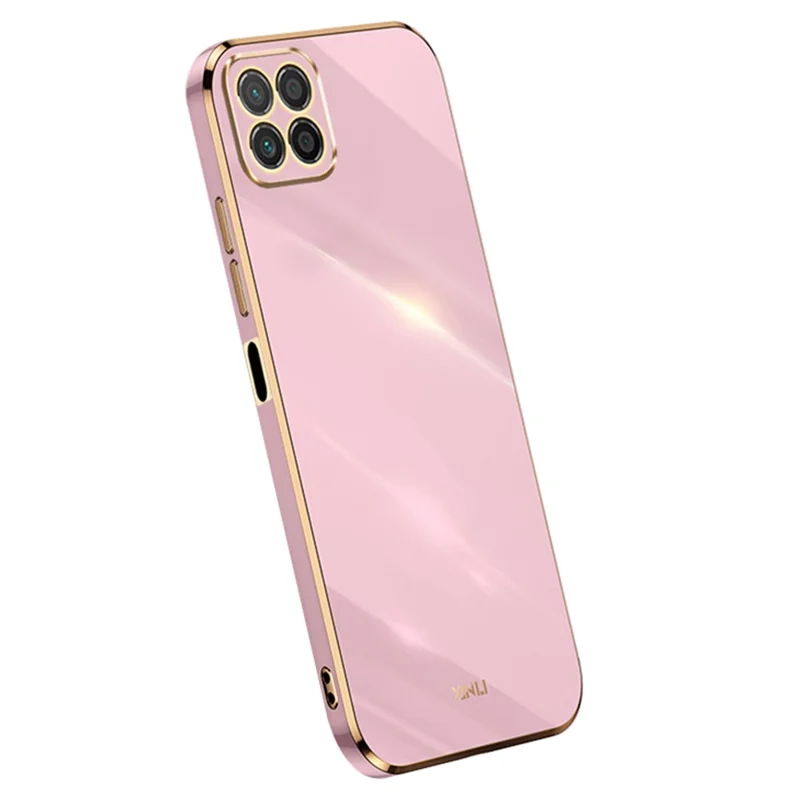 XINLI For Honor X8 5G Case TPU Protection Phone Cover Electroplating Gold Edge - Purple