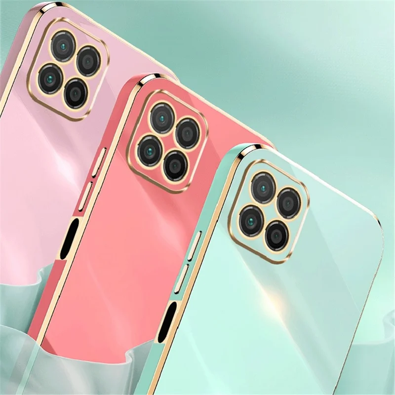 XINLI For Honor X8 5G Case TPU Protection Phone Cover Electroplating Gold Edge - Purple