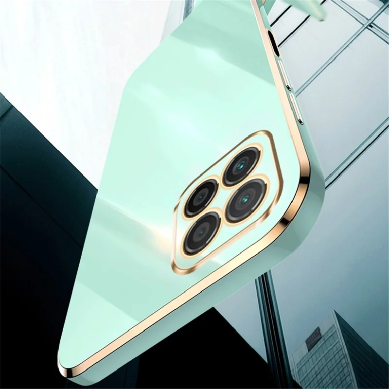 XINLI For Honor X8 5G Case TPU Protection Phone Cover Electroplating Gold Edge - Blue