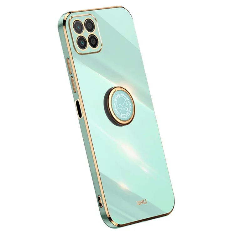 XINLI For Honor X8 5G Capa de TPU Borda Eletrodepositada com Suporte - Azul-esverdeado