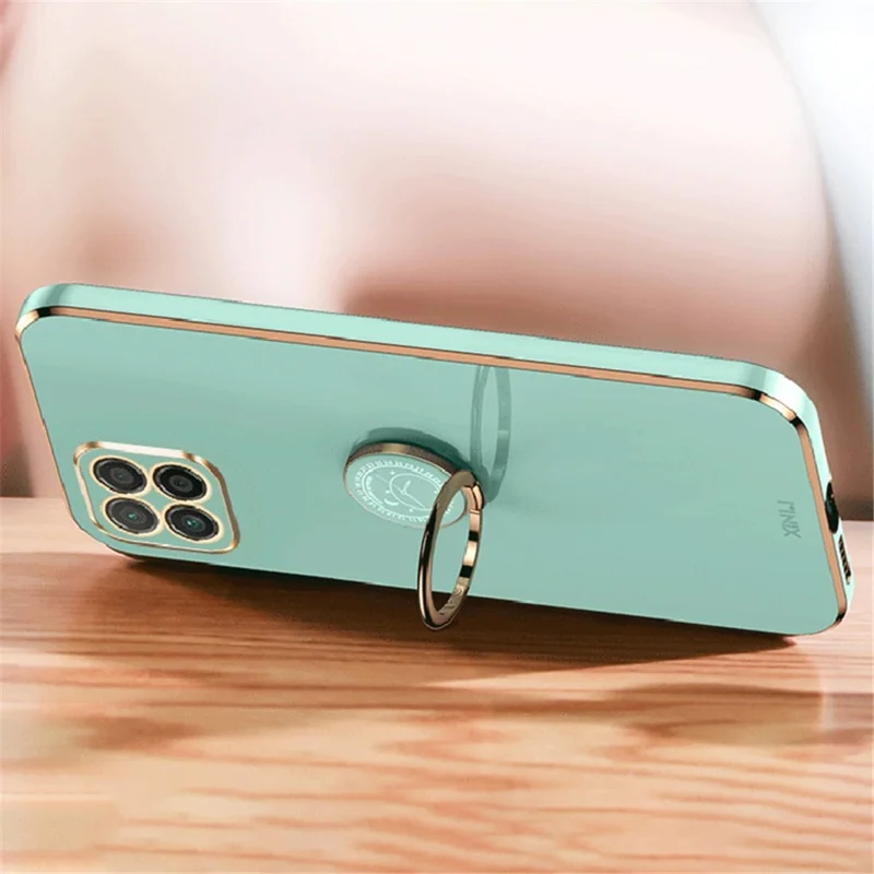 XINLI For Honor X8 5G TPU Case Electroplating Edge Kickstand Protective Cover - Red