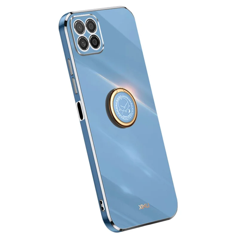 XINLI For Honor X8 5G TPU Case Electroplating Edge Kickstand Protective Cover - Blue