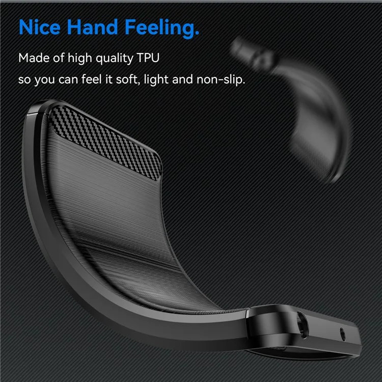 Pour étui Huawei Pura 70 Couvercle arrière en TPU brossé - Texture fibre de carbone - Noir