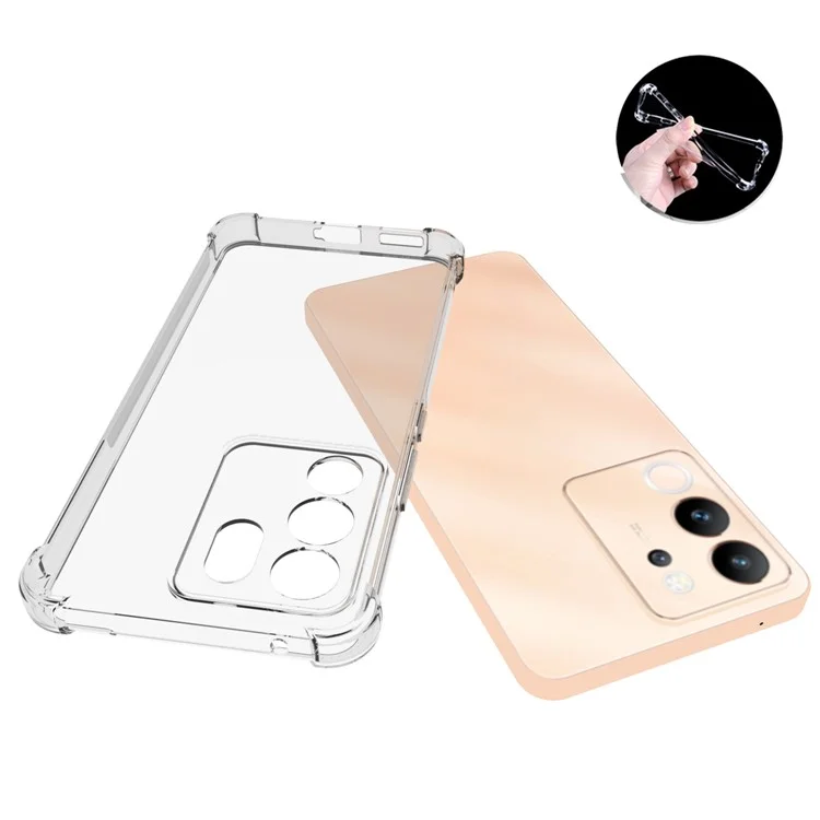 Idewei Pour Vivo V30 Lite 5g Slim Slim Four Corners Airbag Soft Tpu Clear Téléphone Coque