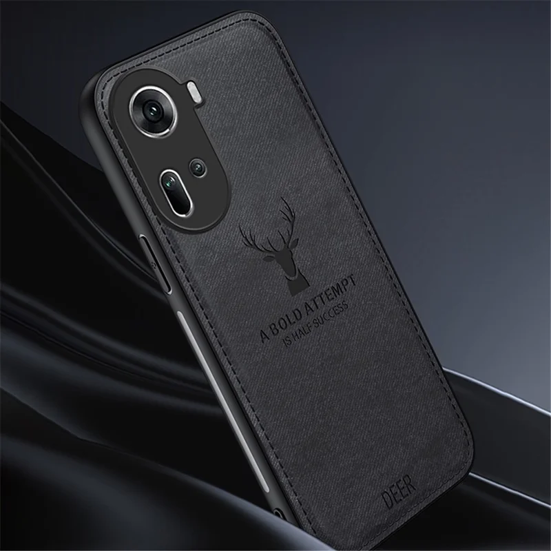 Per Oppo Reno11 5G (Global) Custodia Motivo Cervo PU+PC+TPU Anti-caduta - Nera