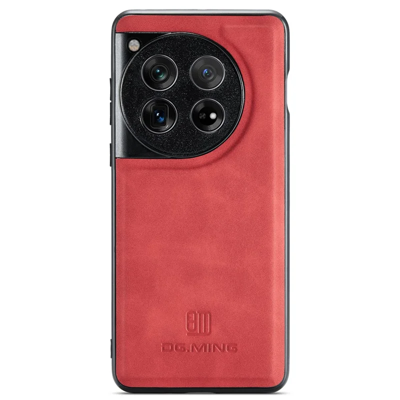 DG.MING Fodral för OnePlus 12 5G Läder+PC+TPU Antislir Fodral - Röd