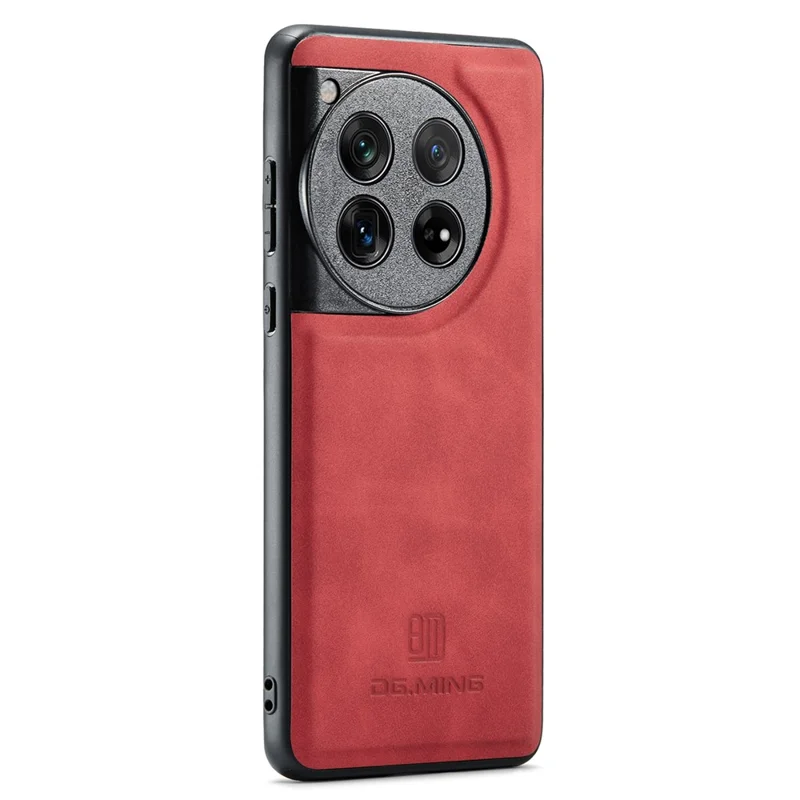 DG.MING Fodral för OnePlus 12 5G Läder+PC+TPU Antislir Fodral - Röd