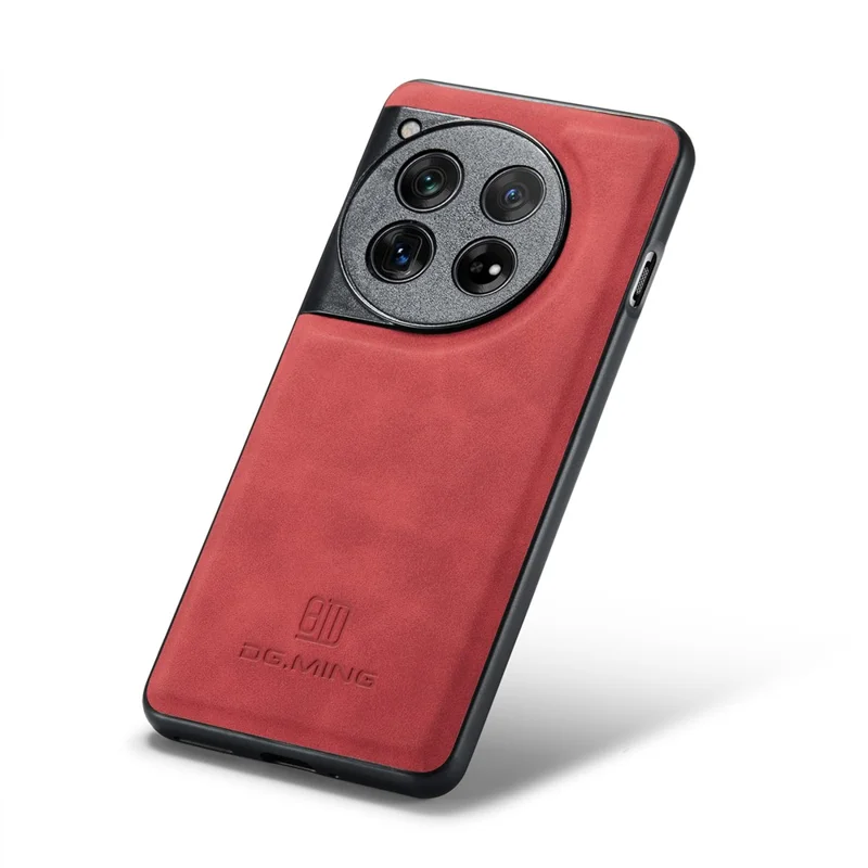 DG.MING Fodral för OnePlus 12 5G Läder+PC+TPU Antislir Fodral - Röd