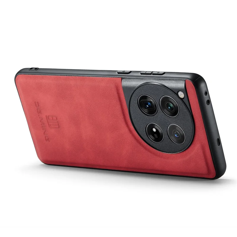 DG.MING Fodral för OnePlus 12 5G Läder+PC+TPU Antislir Fodral - Röd