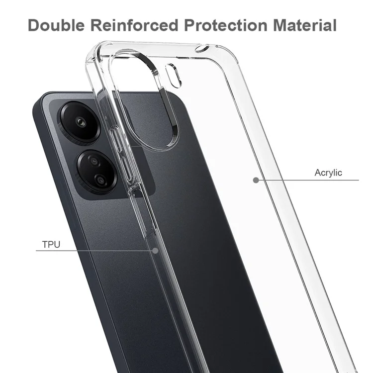 Für Xiaomi Redmi 13C 4G / Poco C65 4G Klare Hülle TPU+Acryl Kratzfest Handyhülle