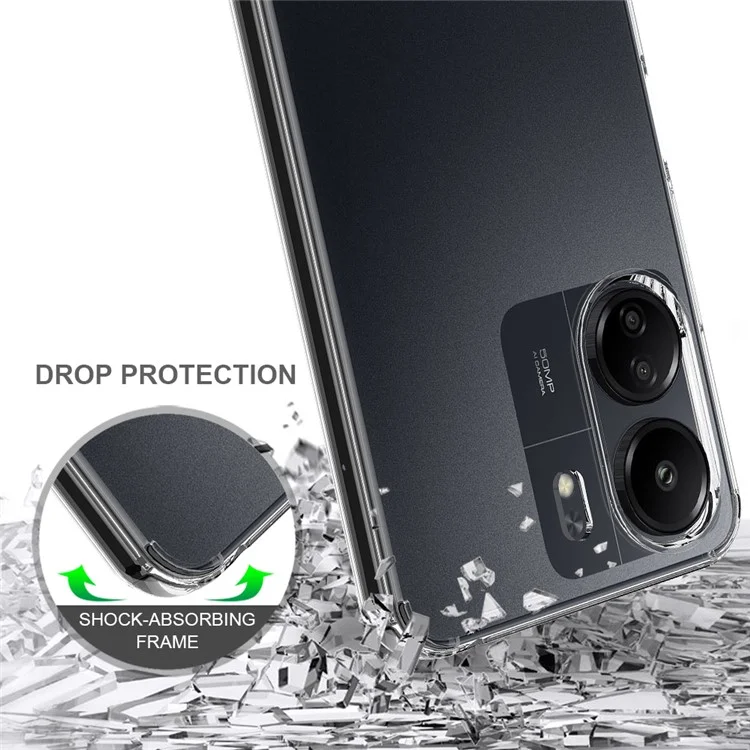 Für Xiaomi Redmi 13C 4G / Poco C65 4G Klare Hülle TPU+Acryl Kratzfest Handyhülle