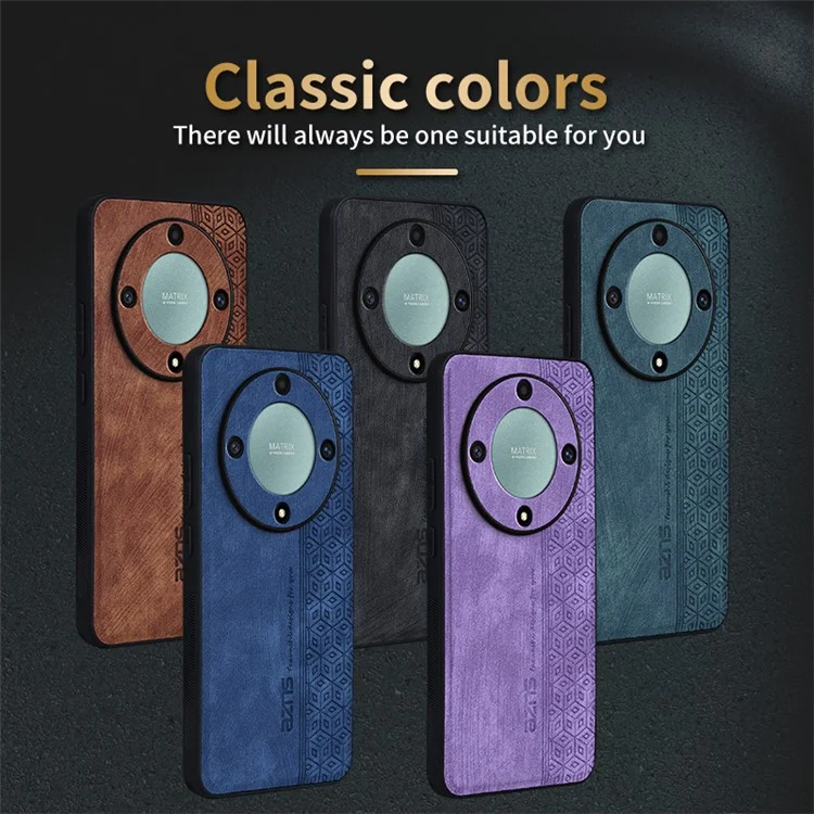 AZNS For Honor X9b 5G / Magic6 Lite 5G Case Anti-Scratch PU Leather Coated TPU Phone Cover - Marrom