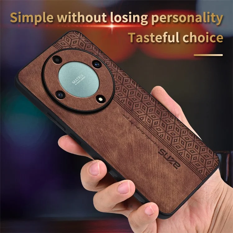 AZNS For Honor X9b 5G / Magic6 Lite 5G Case Anti-Scratch PU Leather Coated TPU Phone Cover - Marrom
