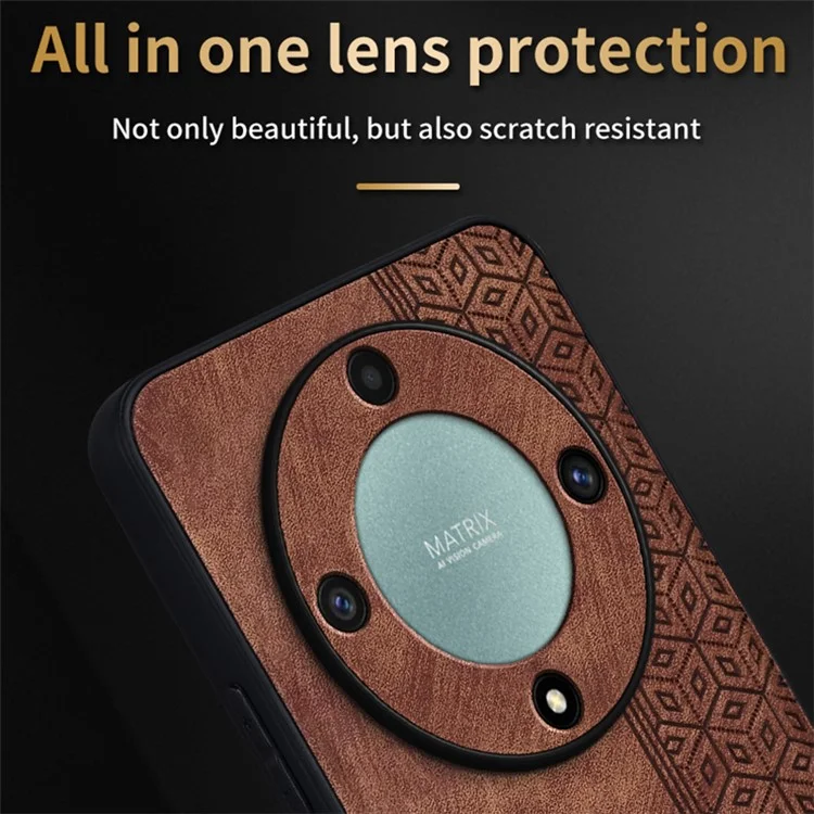AZNS For Honor X9b 5G / Magic6 Lite 5G Case Anti-Scratch PU Leather Coated TPU Phone Cover - Marrom