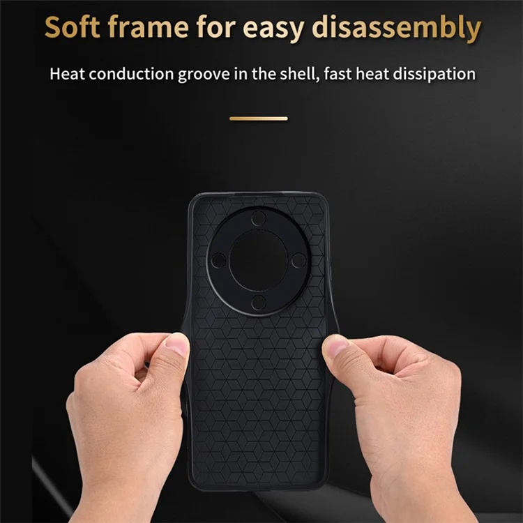 AZNS For Honor X9b 5G / Magic6 Lite 5G Case Anti-Scratch PU Leather Coated TPU Phone Cover - Marrom