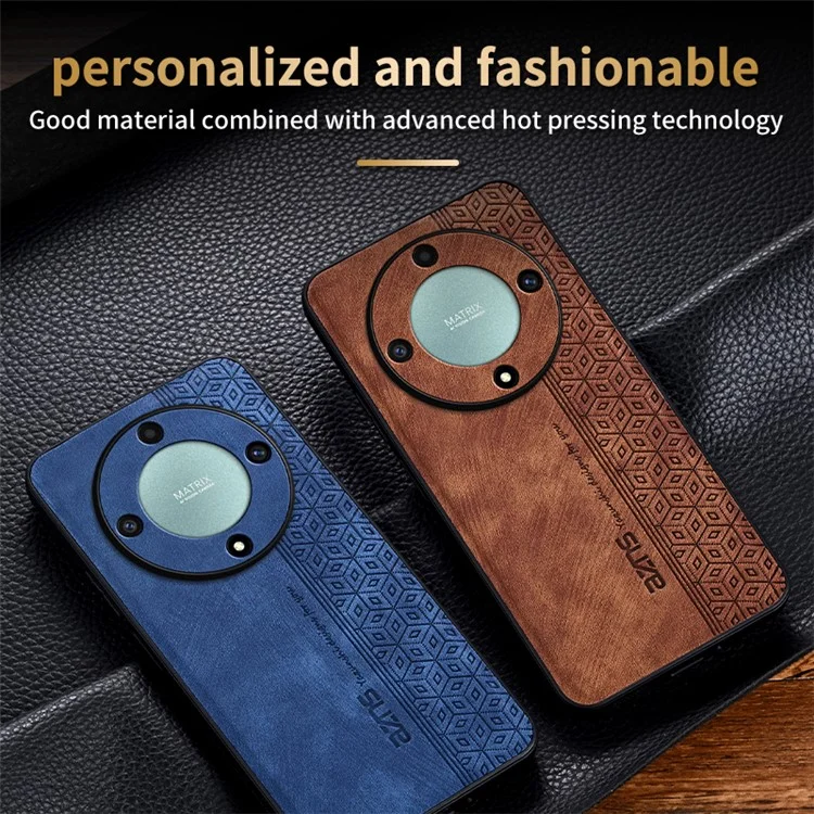 AZNS For Honor X9b 5G / Magic6 Lite 5G Case Anti-Scratch PU Leather Coated TPU Phone Cover - Marrom