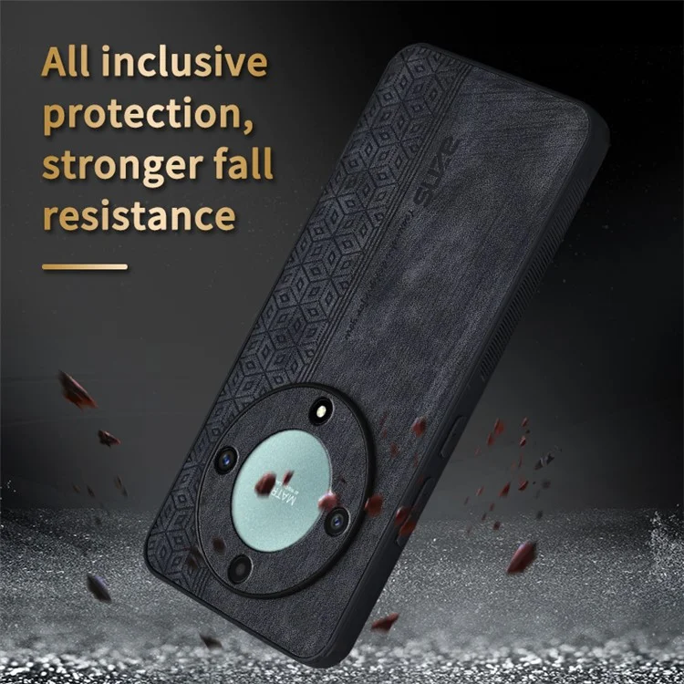 AZNS For Honor X9b 5G / Magic6 Lite 5G Case Anti-Scratch PU Leather Coated TPU Phone Cover - Marrom