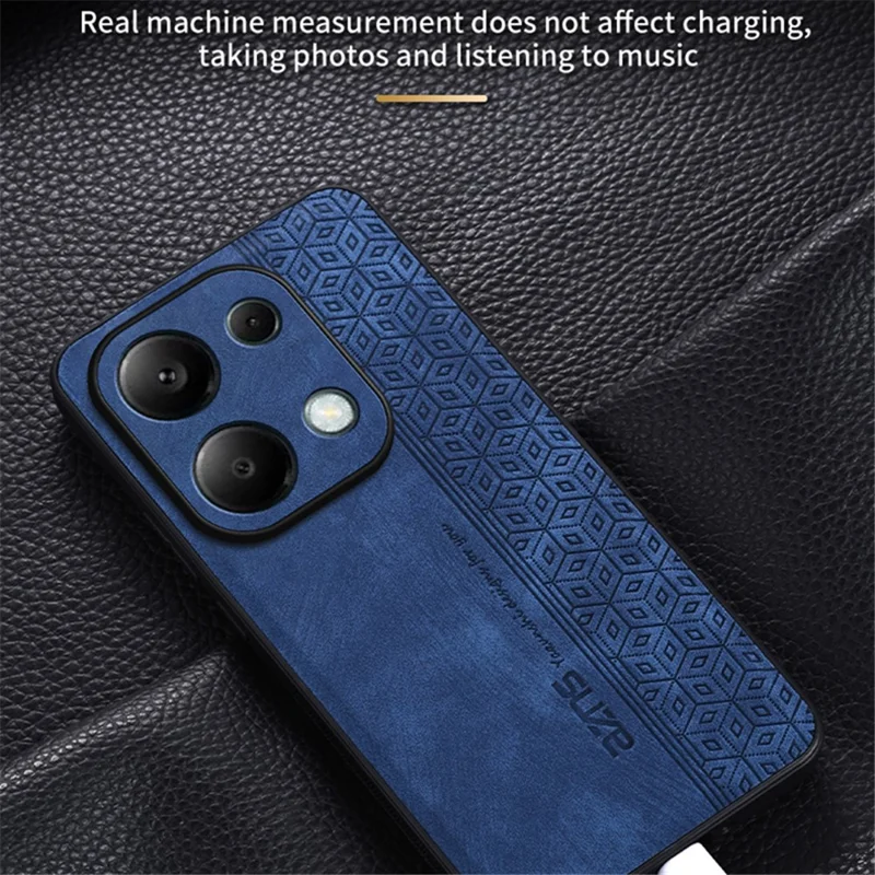 AZNS Para Xiaomi Redmi Note 13 Pro 4G / Poco M6 Pro 4G Capa à Prova de Choque de Couro PU Revestido de TPU - Marrom