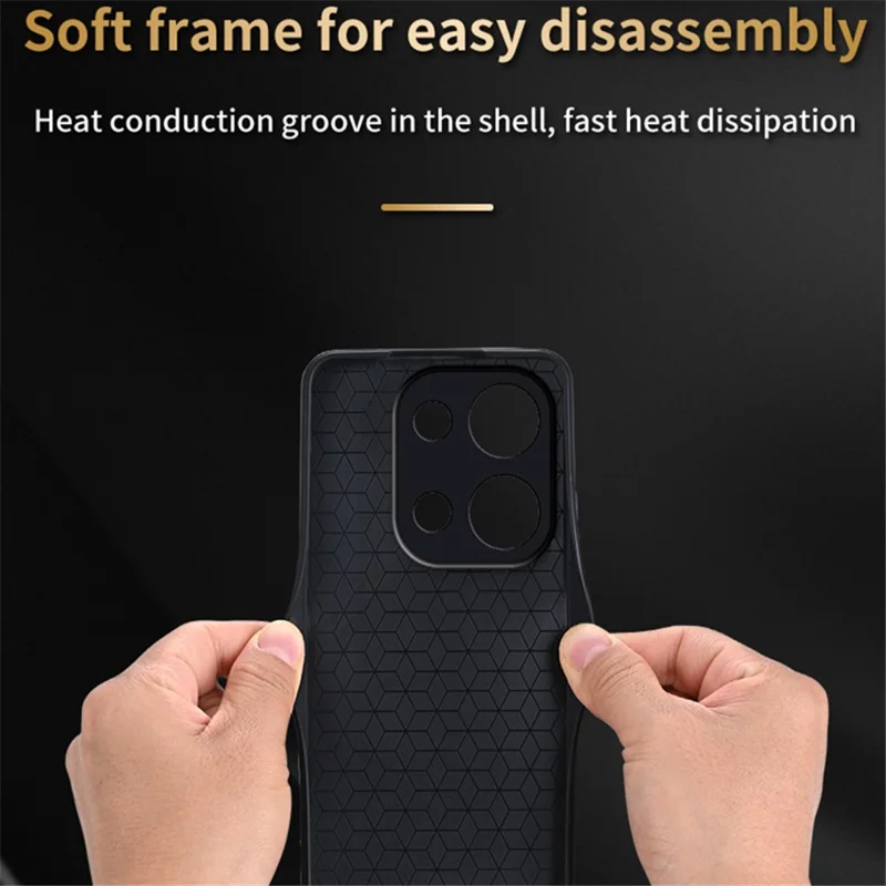 AZNS Para Xiaomi Redmi Note 13 Pro 4G / Poco M6 Pro 4G Capa à Prova de Choque de Couro PU Revestido de TPU - Marrom