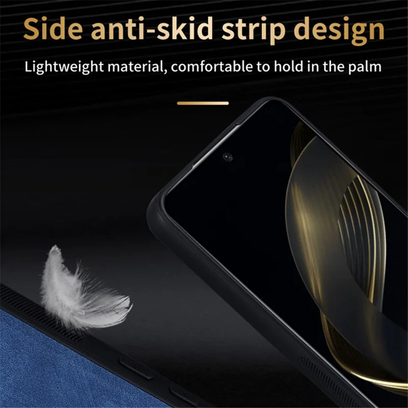 AZNS Para Xiaomi Redmi Note 13 Pro 4G / Poco M6 Pro 4G Capa à Prova de Choque de Couro PU Revestido de TPU - Marrom