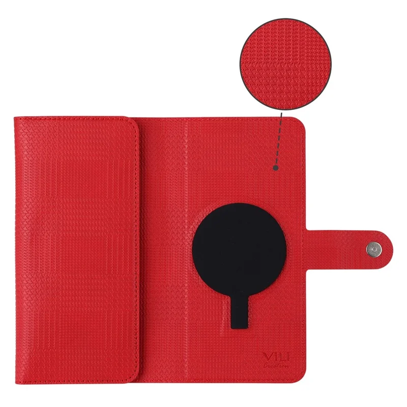 VILI GHA Series For iPhone 14 Pro Max Cell Phone Case RFID Blocking Wallet Cover Compatible with MagSafe - Red