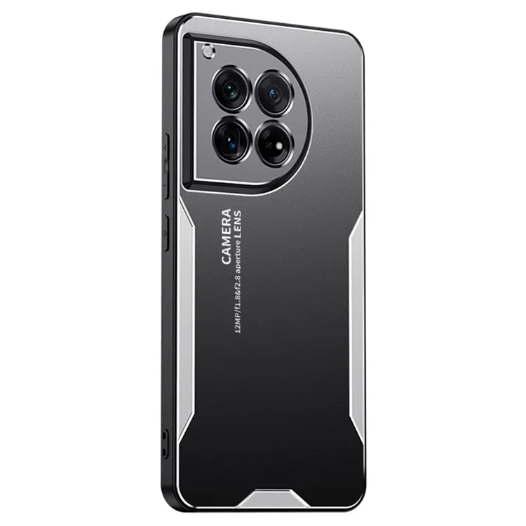 Per OnePlus 12 5G Case Anti-Scratch Aluminum Alloy+TPU+PC Phone Cover - Argento