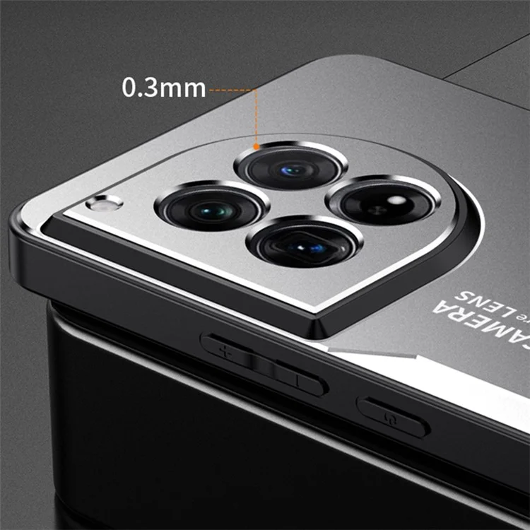 Per OnePlus 12 5G Case Anti-Scratch Aluminum Alloy+TPU+PC Phone Cover - Argento