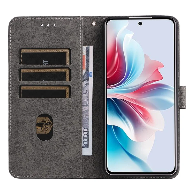 Für Oppo Reno11 F 5G / F25 Pro 5G Wallet Hülle RFID-blockierende Handyhülle mit Handschlaufe - Schwarz