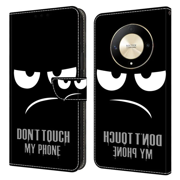For Honor Magic6 Lite 5G / X9b 5G / X50 5G Case 3D Pattern PU Leather Wallet Flip Phone Cover - Don't Touch My Phone