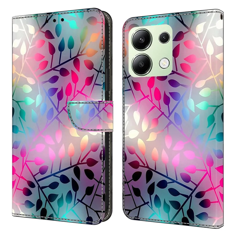 Läder för Xiaomi Redmi Note 13 4G etui med 3D-mönster, ställfunktion och plånbok - Löv av lönn