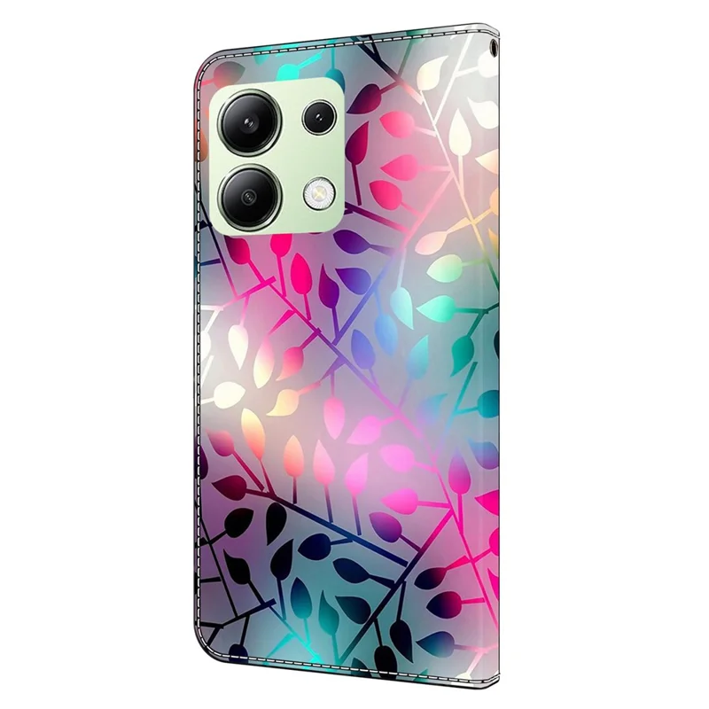 Läder för Xiaomi Redmi Note 13 4G etui med 3D-mönster, ställfunktion och plånbok - Löv av lönn