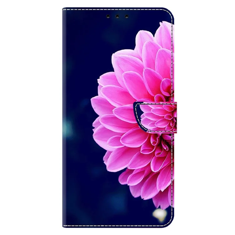 Для Xiaomi Redmi Note 13 5G Anti-Drop Case 3D Pattern Printing Wallet Phone Cover - Pink Flowers
