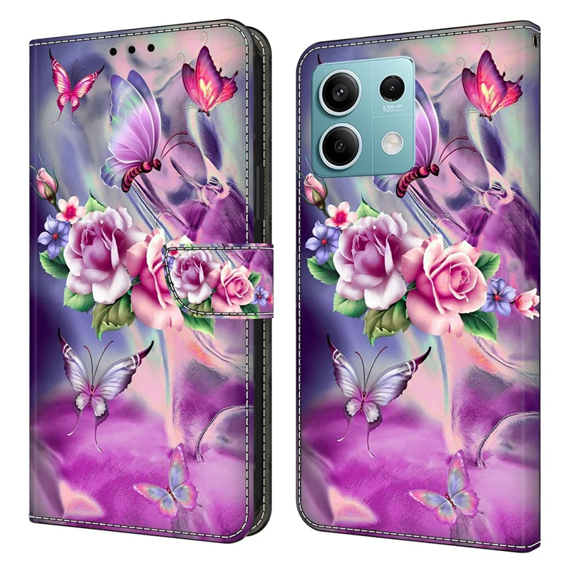 Funda resistente a los golpes con estampado 3D para Xiaomi Redmi Note 13 5G - Mariposas / Flores