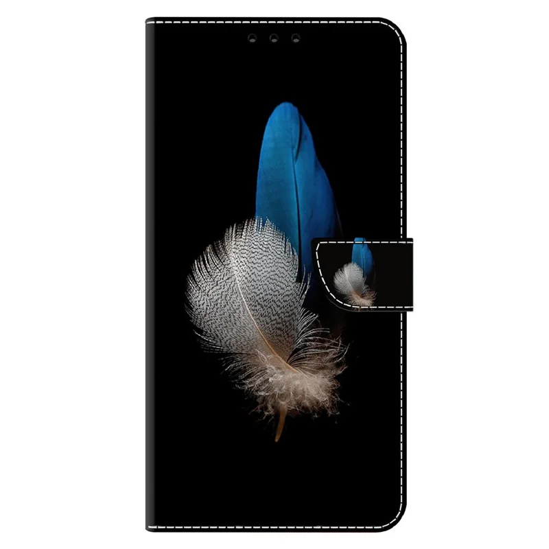 For Xiaomi Redmi Note 13 5G Anti-Drop Case 3D Pattern Printing Wallet Phone Cover - Two Feathers