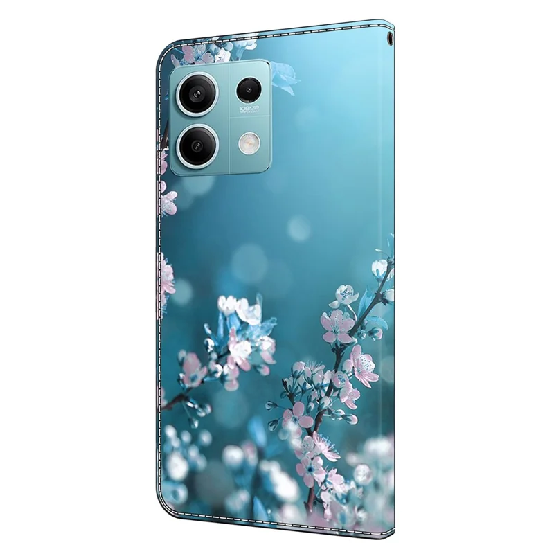 Voor Xiaomi Redmi Note 13 5G Anti-val Behuizing 3D Patroon Print Portemonnee Telefoonhoes - Prunusbloesem