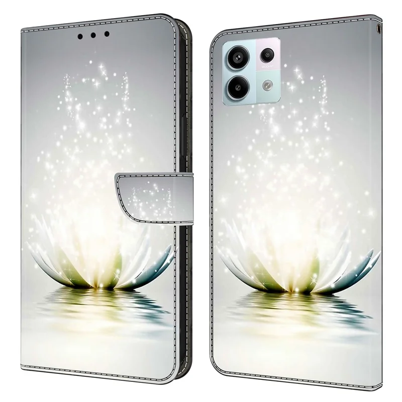 Para Xiaomi Redmi Note 13 Pro 5G / Poco X6 5G Funda Caso Impresión 3D Cartera Cuero Teléfono Cáscara - Loto