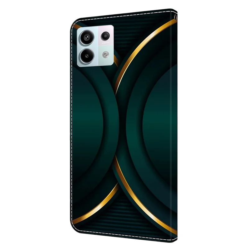 Per Xiaomi Redmi Note 13 Pro 5G / Poco X6 5G Case 3D Pattern Printing Leather Wallet Phone Shell - Gold Contour