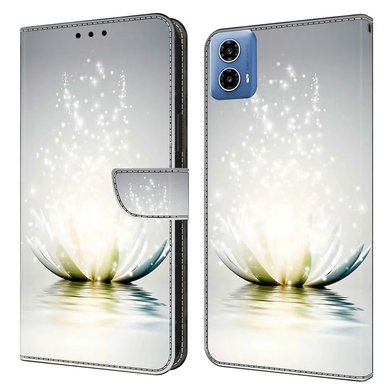 Per Motorola Moto G24 Power Custodia Protettiva in Pelle con Supporto in Pelle 3D Stampa a Motivi - Loto