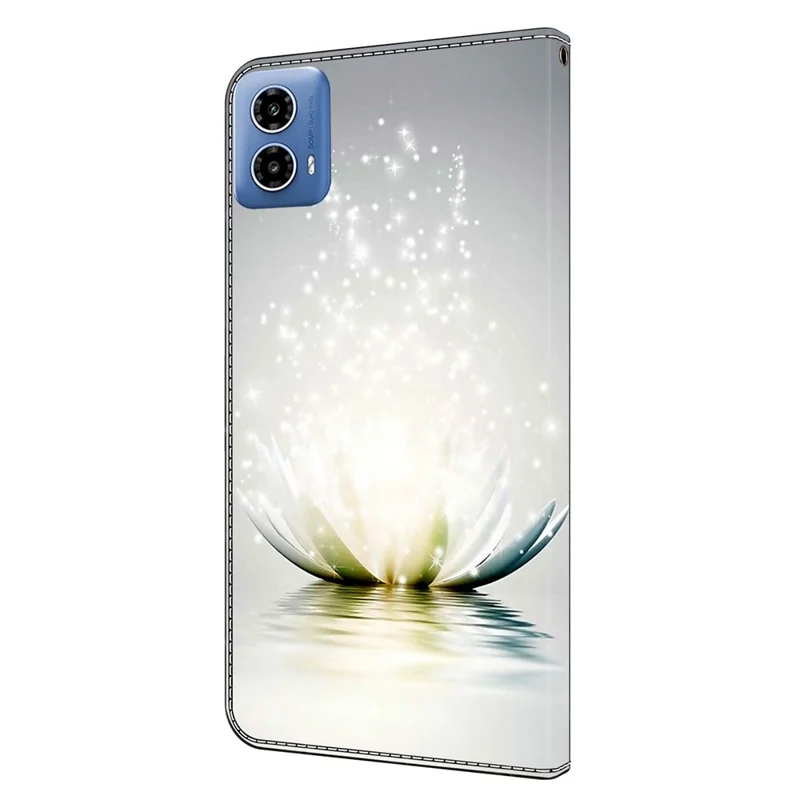Per Motorola Moto G24 Power Custodia Protettiva in Pelle con Supporto in Pelle 3D Stampa a Motivi - Loto