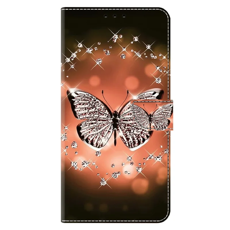 For Motorola Moto G24 Power Leather Stand Cover 3D Pattern Printing Wallet Phone Case - Crystal Butterfly