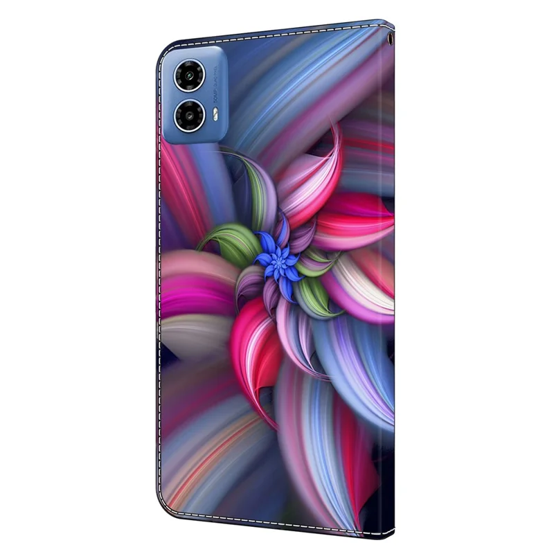 For Motorola Moto G24 Power Leather Stand Cover 3D Pattern Printing Wallet Phone Case - Colorful Flowers