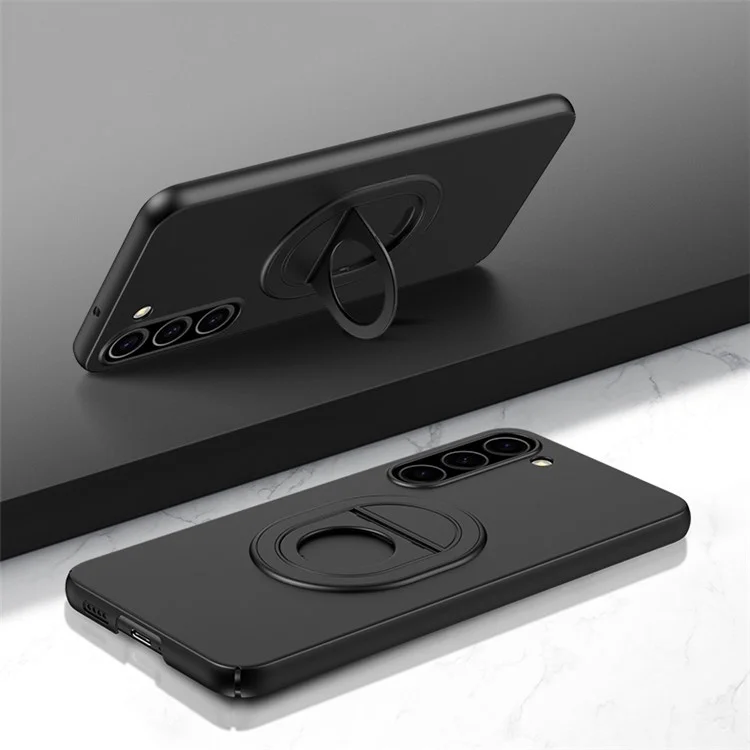 For Samsung Galaxy S23 Phone Case Hard Plastic Kickstand Cover Compatible with MagSafe - Black