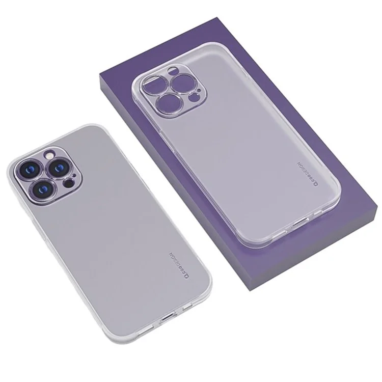 Q.COO Ice Mist Series for iPhone 14 Pro Max TPU Case Drop-proof Matte Soft Phone Cover - White